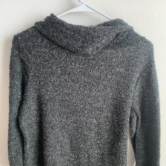 SJS Black & Gray Asymmetrical Cowl Neck Sweater - Picture 7 of 7